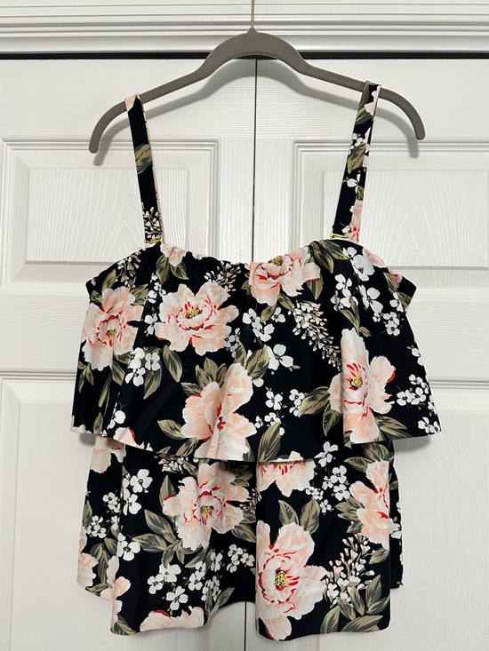 Kona Sol Other - Kona Sol Floral Ruffle Flounce Tankini Swimsuit Top Size 1X (18-20) VGUC
